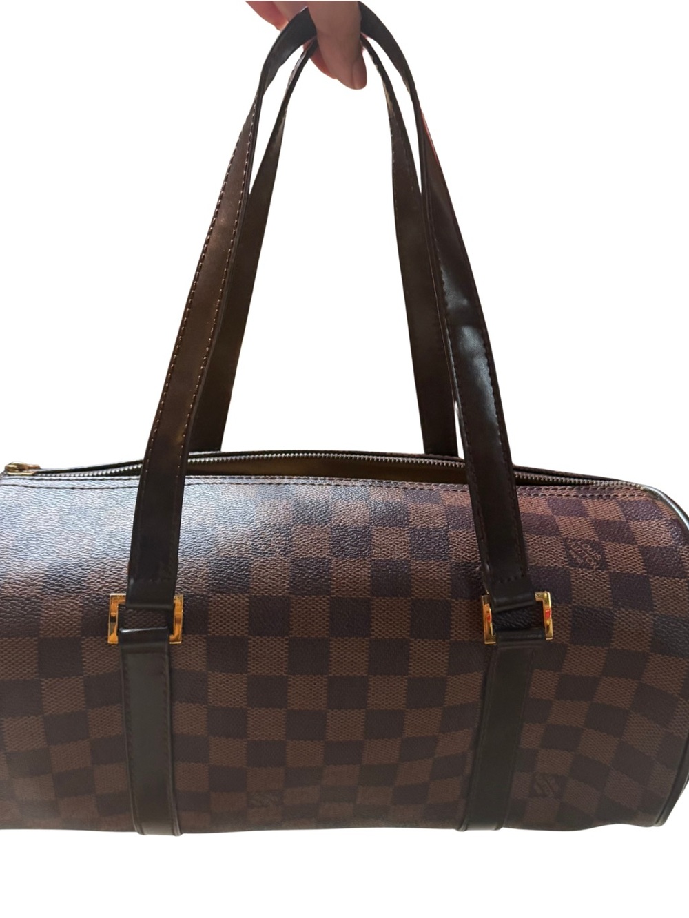 Brown Checkered Shoulder Bag